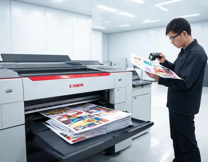 Canon production printer running color sheets